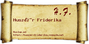 Huszár Friderika névjegykártya